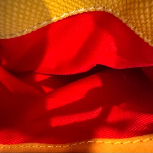 Dooney & Bourke “Florentine” Shoulder Bag Yellow Canvas & Leather EUC - Picture 10 of 16